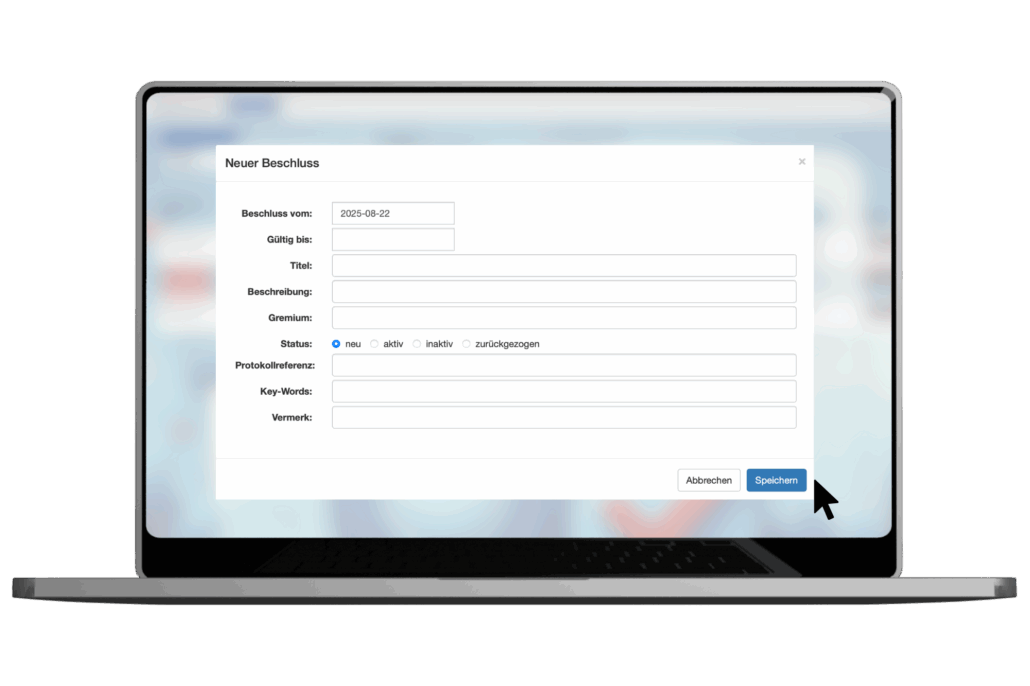 Smarte Beschlussverwaltung und Organisation von Beschlüssen